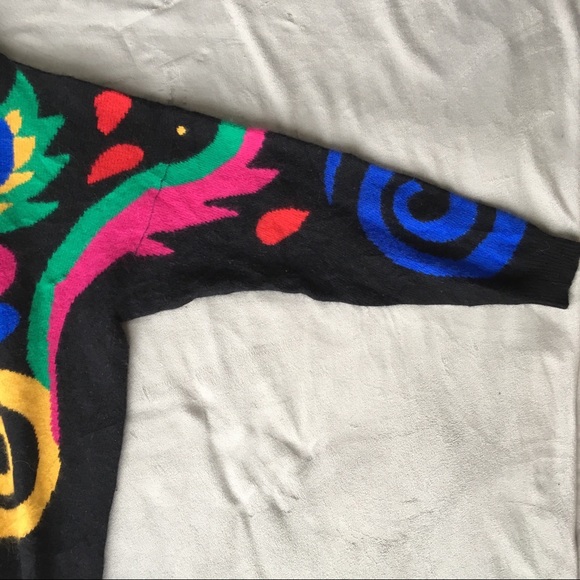 90’s VTG Angora Lambswool Colorful Turtleneck - Picture 3 of 8